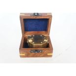 Boxed brass sundial compass