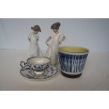 2x Nao figure, delft duo & signed vase(LP)