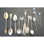 Collection of silver spoons some continental (Trum