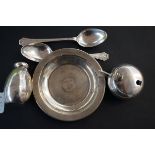 Collection of silver items - pin dish A/F