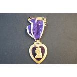 An american purple heart medal, SJT MORRIS P. MATH