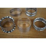 6 Silver napkin rings