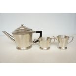 Stylish hammered pewter tea set