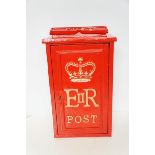 Red ER wall mounted post box with keys