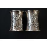 2x Silver art nouveau napkin rings Total weight 87