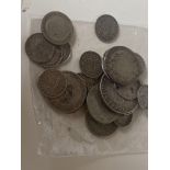 Bag of old silver coins