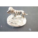 Small silver hound sheffield hallmarks 5 cm wide