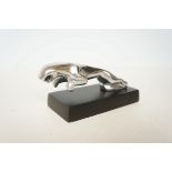 Chrome jaguar car mascot on base