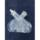 Silver topped oil & vinegar bottles