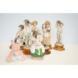 Collection of resin figurines together with 2 Natw