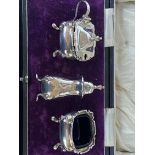 Silver boxed Walker & Hall cruet