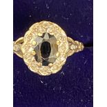 9ct Gold ring set with sapphires & diamonds Weight