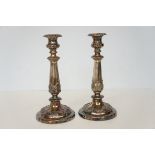 Pair of White metal victorian candle sticks Height