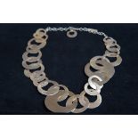 Large linked silver necklace