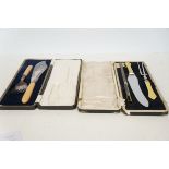 Steak carving set with mother of pearl handle toge