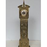 Miniature brass grandfather clock