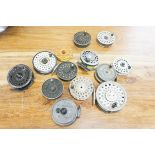 Collection of vintage fly reels to include hardy