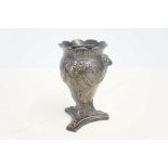 Pewter rams head vase