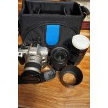 Minolta camera & lenses with bag