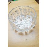 Very large heavy cut crystal fruit bowl