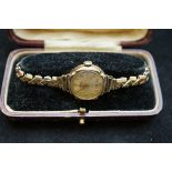 Ladies Avia 9ct gold vintage wristwatch