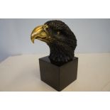 Bronze sculpture of an eagle head