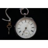 Heavy gents silver pocket watch - full chester hal