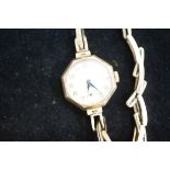 9ct Gold case & bracelet vintage ladies wristwatch