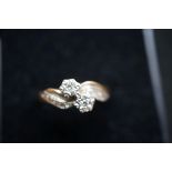 9ct gold ring set with diamonds weight 2.3g Size K