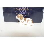 Royal crown derby scruff puppy with gold stopper b