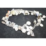 Extra long double silver charm bracelet/necklace L