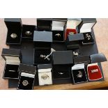 Collection of 14 silver rings