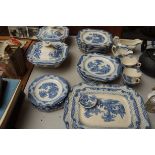 Collection of mainly Adams blue & white pottery