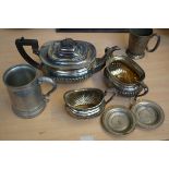 Silver plated tea service together with 2 possibly