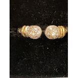 9ct Gold torque ring set with cz stones Weight 2.1