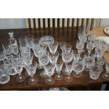 Large collection of crystal glasses to include Wat