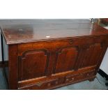 18th Century oak coffer Length 142 cm