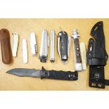 Collection of knives to include a rubber knife