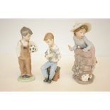 3x Nao figures, 2 young boys & girl with puppy (gi