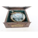 Boxed brass captain cabin map reader compass