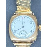 Gents waltham gold plate wristwatch