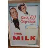 Advertising board drink milk