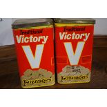 2x Vintage Victory V tins