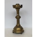 Gothic pugin-style brass candle stick