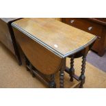 Oak gate leg table with barley twist legs