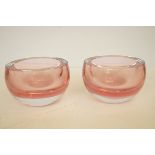 LSA international pair of heavy glass bowls