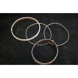 2x Silver bangles & 2 white metal bangles