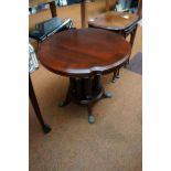 Mahogany coffee table raised on brass paw feet & c