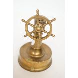 Brass ships wheel cigar cutter