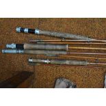 Collection of split cane fishing rods